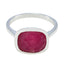 Indian Ruby Solitaire German Silver Red Gemstone Minimal Feminine Ring Jewelry