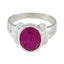 Indian Ruby Solitaire Russian Sterling Silver Red Gemstones Tiny Contemporary Ring Jewelry