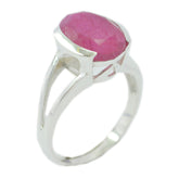 Indian Ruby Solitaire African 925 Sterling Silver Red Gems Classic Glamorous Ring Jewelry