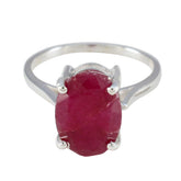 Indian Ruby Solitaire French 925 Silver Red Gemstone Featherlight Boho Ring Jewelry
