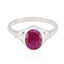 Indian Ruby Solitaire Indian 92.5 Silver Red Gemstones Tiny Trendy Ring Jewellery