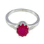 Indian Ruby Solitaire Turkish 925 Silver Red Gemstone Dainty Abstract Ring Jewelry