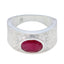 Indian Ruby Solitaire Russian Silver Red Gemstones Essential Art Deco Ring Jewellery