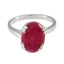 Indian Ruby Solitaire Russian 925 Silver Red Gemstone Tiny Contemporary Ring Jewellery