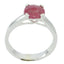 Indian Ruby Solitaire German Silver Red Gems Tiny Abstract Ring Jewelry