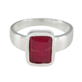Indian Ruby Solitaire Moroccan 925 Sterling Silver Red Gemstone Slim Graceful Ring Jewelry