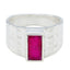 Indian Ruby Solitaire Egyptian 92.5 Silver Red Gemstones Mid weight Signet Ring Jewellery