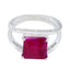 Indian Ruby Solitaire French Sterling Silver Red Gems Tiny Contemporary Ring Jewellery