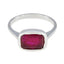 Indian Ruby Solitaire Moroccan 925 Sterling Silver Red Gemstone Slim Luxurious Ring Jewellery