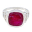 Indian Ruby Halo Egyptian 92.5 Silver Red Gemstone Minimal Fairytale Ring Jewelry