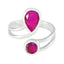 Indian Ruby Toi et Moi German 92.5 Silver Red Gems Tiny Fairytale Ring Jewellery