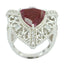 Indian Ruby Halo Egyptian Silver Red Gemstones Statement Filigree Ring Jewelry