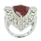 Indian Ruby Halo Egyptian Silver Red Gemstones Statement Filigree Ring Jewelry