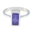 Indian Blue Sapphire Solitaire Egyptian Sterling Silver Blue Gemstones Slim Contemporary Ring Jewelry