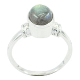 Labradorite Solitaire Indian 925 Silver Gray Gemstones Classic Sophisticated Ring Jewelry