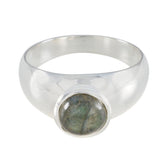 Labradorite Solitaire Egyptian Sterling Silver Gray Gemstones Tiny Abstract Ring Jewellery