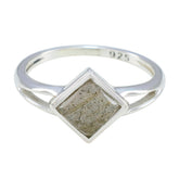 Labradorite Solitaire American Silver Gray Gemstones Dainty Modern Ring Jewellery