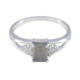 Labradorite Halo Japanese 92.5 Silver Gray Gemstones Dainty Boho Ring Jewellery