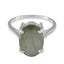 Labradorite Solitaire German 92.5 Silver Gray Gemstones Featherlight Artisan Ring Jewellery