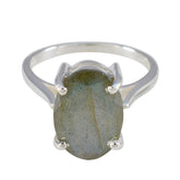 Labradorite Solitaire German 92.5 Silver Gray Gemstones Featherlight Artisan Ring Jewellery