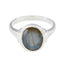 Labradorite Solitaire Egyptian Sterling Silver Gray Gemstones Minimal Trendy Ring Jewellery