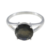 Labradorite Solitaire Russian 925 Silver Gray Gems Featherlight Glamorous Ring Jewellery