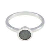 Labradorite Solitaire American 925 Sterling Silver Gray Gems Dainty Abstract Ring Jewelry