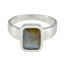 Labradorite Solitaire Egyptian Silver Gray Gemstones Slim Fairytale Ring Jewellery