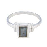 Labradorite Solitaire American 925 Sterling Silver Gray Gemstone Whisper thin Fairytale Ring Jewellery