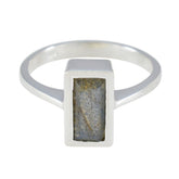 Labradorite Solitaire French 925 Silver Gray Gems Slim Abstract Ring Jewellery