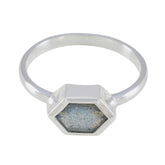 Labradorite Solitaire Korean 92.5 Silver Gray Gems Dainty Graceful Ring Jewellery