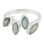 Labradorite quarter Egyptian Silver Gray Gems Featherlight Feminine Ring Jewellery
