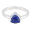 Lapis Lazuli Solitaire Australian 92.5 Silver Blue Gemstones Dainty Geometric Ring Jewelry