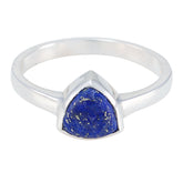 Lapis Lazuli Solitaire Australian 92.5 Silver Blue Gemstones Dainty Geometric Ring Jewelry