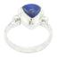 Lapis Lazuli Solitaire Mexican Silver Blue Gems Slim Traditional Ring Jewellery
