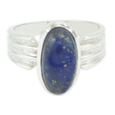 Lapis Lazuli Solitaire Russian 925 Silver Blue Gems Versatile Heritage Ring Jewellery