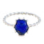 Lapis Lazuli Solitaire Turkish 92.5 Silver Blue Gems Elegant Twist Ring Jewellery