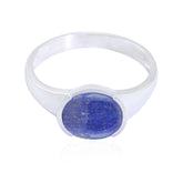 Lapis Lazuli Solitaire Japanese Sterling Silver Blue Gemstones Dainty Abstract Ring Jewellery