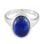 Lapis Lazuli Solitaire Moroccan 925 Silver Blue Gemstone Minimal Modern Ring Jewelry