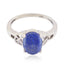 Lapis Lazuli Solitaire Korean Silver Blue Gems Whisper thin Claddagh Ring Jewellery