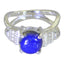 Lapis Lazuli Solitaire Indian 925 Sterling Silver Blue Gemstones Mid weight Abstract Ring Jewelry