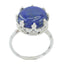 Lapis Lazuli Solitaire French 925 Sterling Silver Blue Gems Classic Art Deco Ring Jewellery