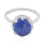 Lapis Lazuli Solitaire African Silver Blue Gems Slim Glamorous Ring Jewelry