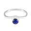 Lapis Lazuli Solitaire American Sterling Silver Blue Gems Delicate Trendy Ring Jewelry