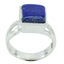 Lapis Lazuli Solitaire French 925 Silver Blue Gemstone Mid weight Trendy Ring Jewellery