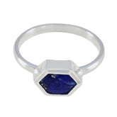 Lapis Lazuli Solitaire Japanese 925 Sterling Silver Blue Gemstone Dainty Fairytale Ring Jewelry