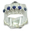 Lapis Lazuli Penta German 925 Silver Blue Gemstone Mid weight Vintage Band Jewelry