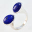 Lapis Lazuli Toi et Moi Russian 925 Silver Blue Gemstone Eye catching Abstract Ring Jewellery