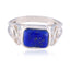 Lapis Lazuli Solitaire German Silver Blue Gems Featherlight Cultural Ring Jewelry