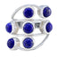 Lapis Lazuli Hepta Egyptian Silver Blue Gems Mid weight Graceful Ring Jewelry